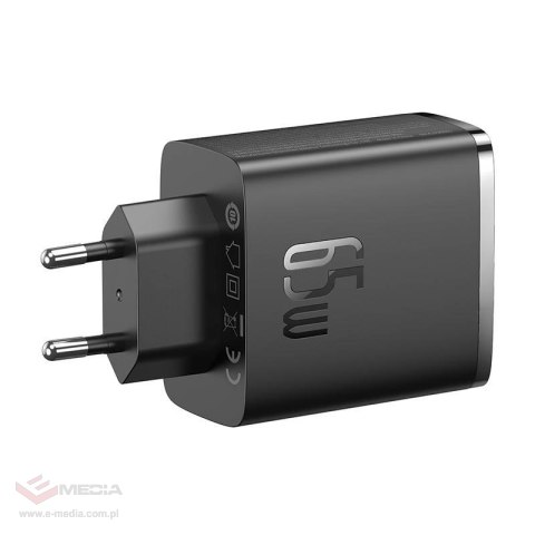 Ładowarka sieciowa Baseus OS-Cube Pro 2xUSB-C + USB, 65W (czarna)