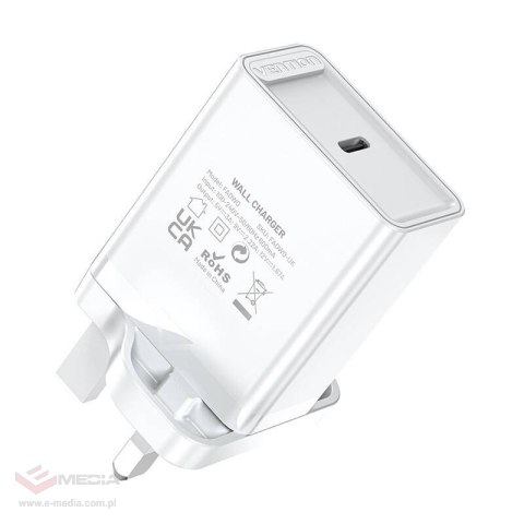 Ładowarka sieciowa USB-C Vention FADW0-UK 20W UK biała