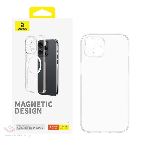 Magnetyczne Etui na telefon iPhone 15 Plus Baseus OS-Lucent Series (Przezroczysty)