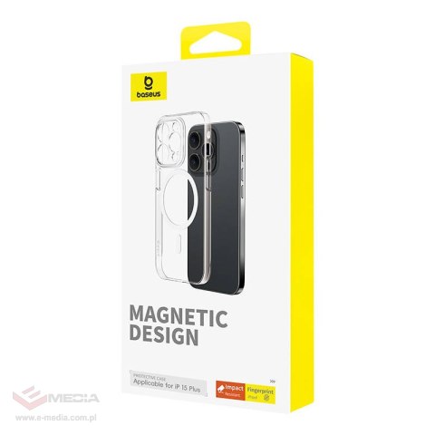 Magnetyczne Etui na telefon iPhone 15 Plus Baseus OS-Lucent Series (Przezroczysty)