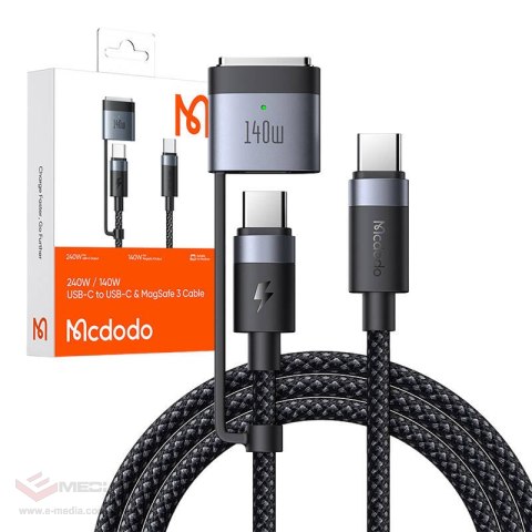 Kabel 2w1 USB-C do USB-C + Magsafe 3 Mcdodo CA-0140, 2m (czarny)