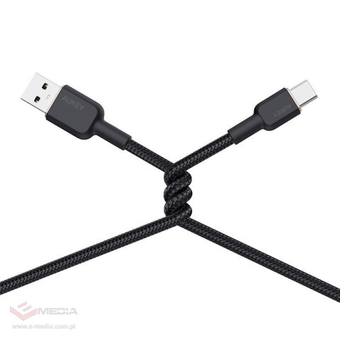 Kabel Aukey CB-NAC2 USB-A do USB-C 1.8m (czarny)