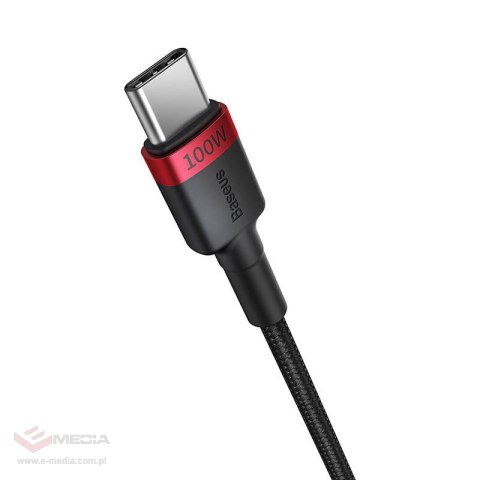 Kabel Baseus Cafule USB-C do USB-C 100W,1m, 2szt (czerwono-czarny, szaro-czarny)