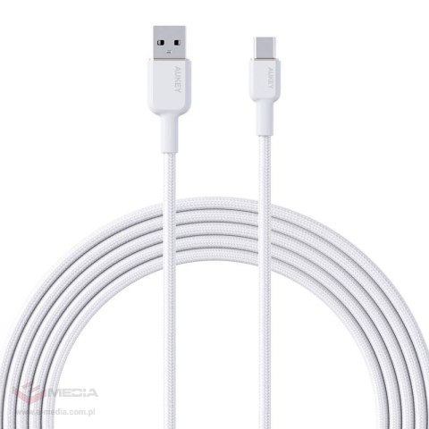 Kabel USB-A do USB-C Aukey CB-NAC2, 60W, 1.8m (biały)