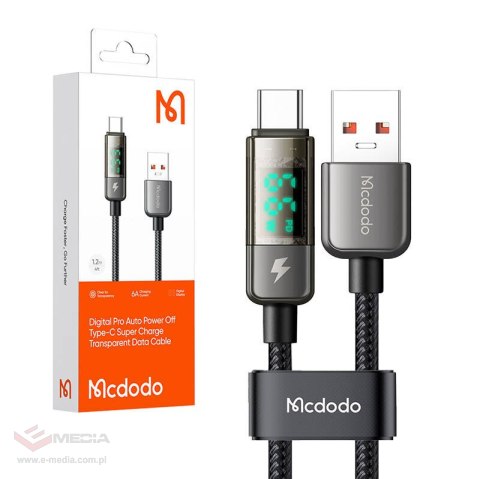 Kabel USB-A do USB-C Mcdodo CA-3630, auto power off, PD 100W, 1.2m (czarny)