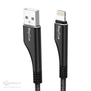 Kabel USB-A do lightning RayCue CA01 1.2m 2.4A (czarny)