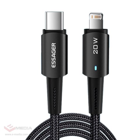 Kabel USB-C do Lightning, Essager, EXCTL-CG01, 20W, 1m (czarny)