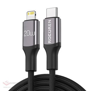 Kabel USB-C do Lightning Rocoren Retro Series 1m (szary)