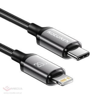 Kabel USB-C do Lightning Rocoren Retro Series 1m (szary)