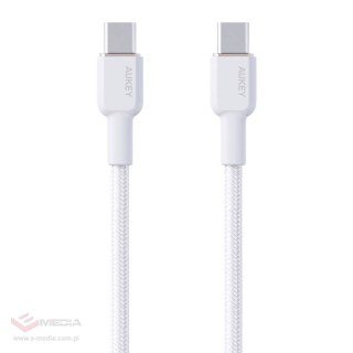 Kabel USB-C do USB-C Aukey CB-NCC2, 60W, 1.8m (biały)