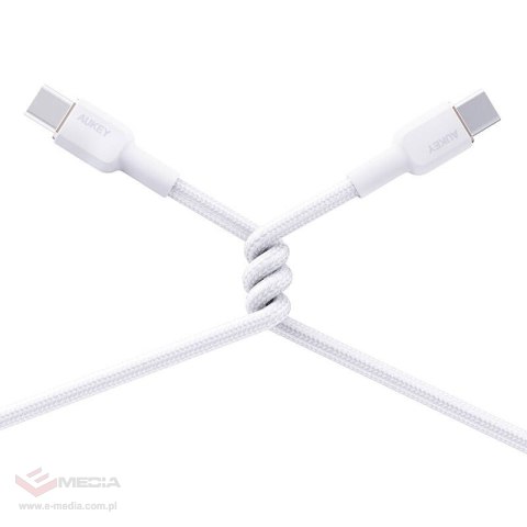 Kabel USB-C do USB-C Aukey CB-NCC2, 60W, 1.8m (biały)