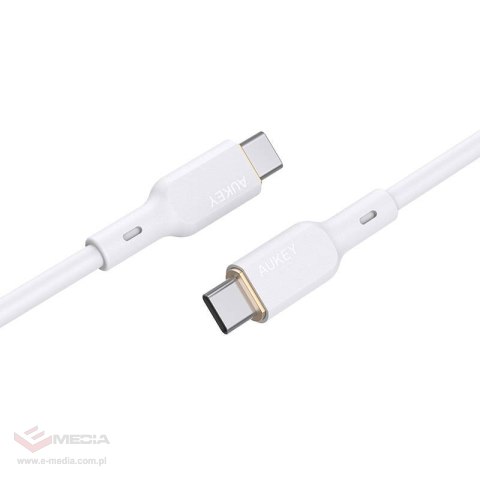 Kabel USB-C do USB-C Aukey CB-SCC102, 100W, 1.8m (biały)