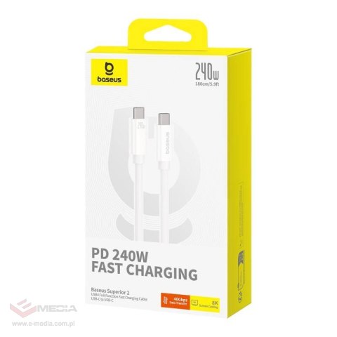 Kabel USB-C do USB-C Baseus Superior 2 240W. 1,8m (biały)