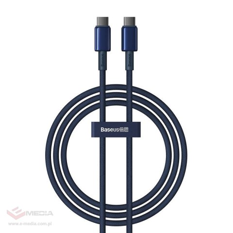 Kabel USB-C do USB-C Baseus Tungsten Gold, 100W, 1m (niebieski)