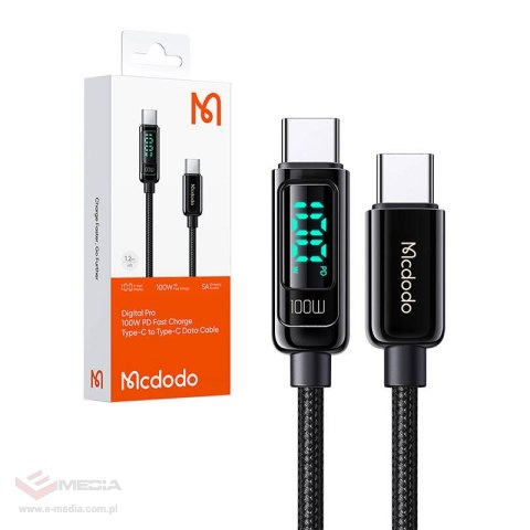 Kabel USB-C do USB-C Mcdodo CA-8820 100W, 1.2m (czarny)