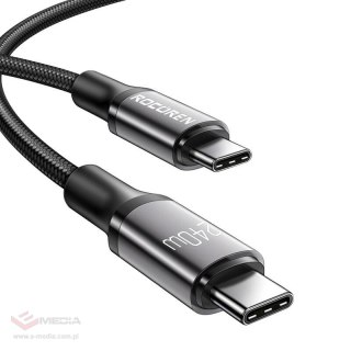 Kabel USB-C do USB-C Rocoren Retro Series, 240W, 1m (szary)