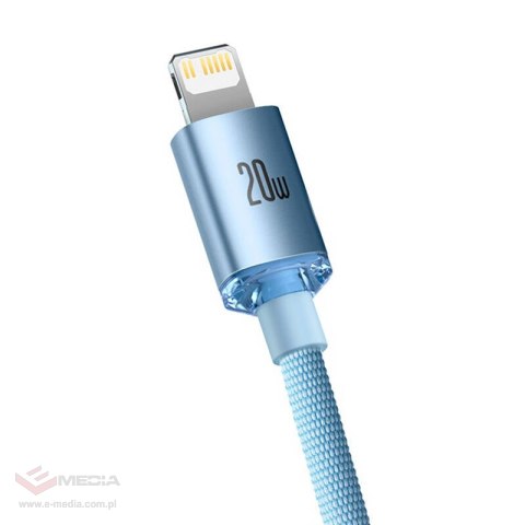 Kabel USB-C do iP Baseus Crystal Shine, 20W, 1.2m (niebieski)