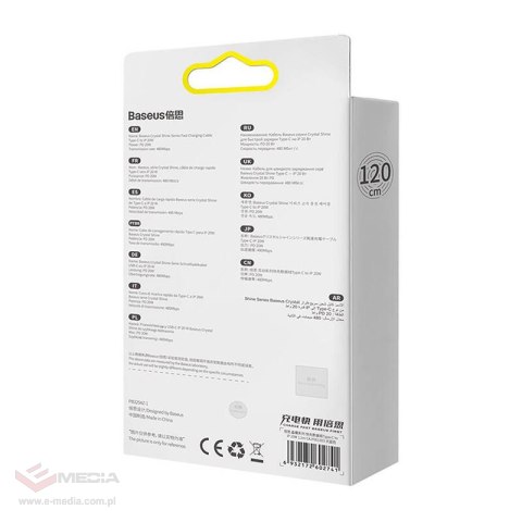 Kabel USB-C do iP Baseus Crystal Shine, 20W, 1.2m (niebieski)