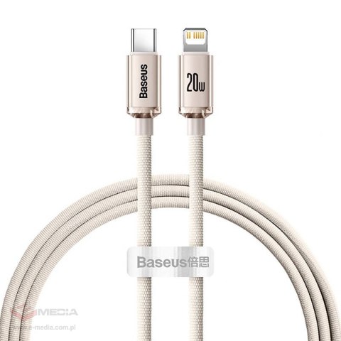 Kabel USB-C do iP Baseus Crystal Shine, 20W, 1.2m (różowy)