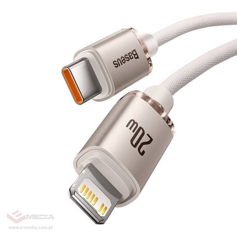 Kabel USB-C do iP Baseus Crystal Shine, 20W, 2m (różowy)