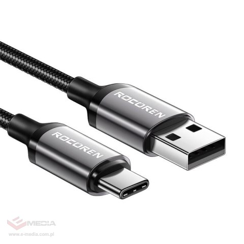 Kabel USB do USB-C Rocoren Retro Series 3A, 1m (szary)