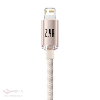 Kabel USB do iP Baseus Crystal Shine, 2.4A, 2m (różowy)