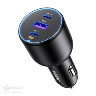 Ładowarka samochodowa UGREEN CD293, 2XUSB-C PD+ USB-A 130W (czarna)