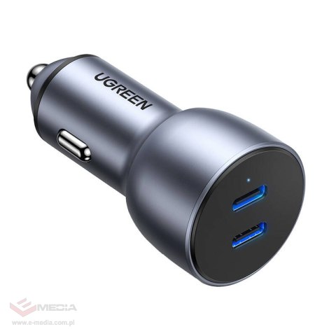 Ładowarka samochodowa Ugreen CD213, 2x USB-C, 36W (szara)