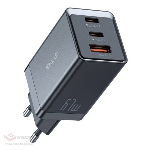 Ładowarka sieciowa GaN Mcdodo CH-1541, 2x USB-C, 1x USB, 67W (czarna)