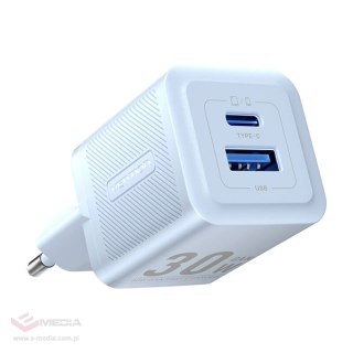 Ładowarka sieciowa, Vention, FEQL0-EU, USB-C, USB- A, 30W/30W , GaN (niebieska)