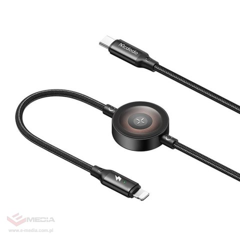 Kabel 2w1 Mcdodo CA-5680 USB-C do Lightning + ładowarka Apple Watch, 36W, 1.5m