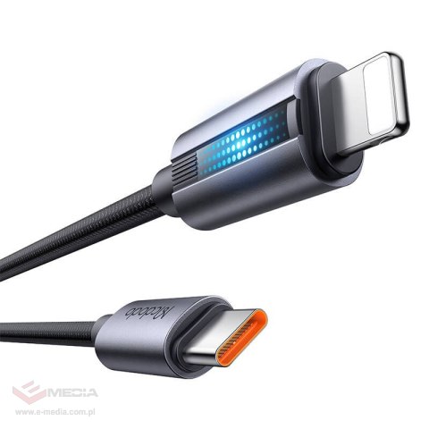 Kabel Mcdodo CA-5710 USB-C do Lightning z pulsującym światłem 36W 1,2m (czarny)