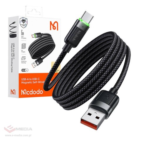 Kabel USB-A do USB-C Mcdodo CA-5650, 6A, samozwijalny, 1.2m