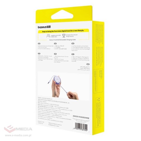 Kabel BASEUS Free2Pull USB-C-Lightning 1m 20W (fioletowy)