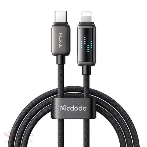 Kabel USB-C do Lightning Mcdodo CA-2630, 36W, wyświetlacz LED, 1.2m