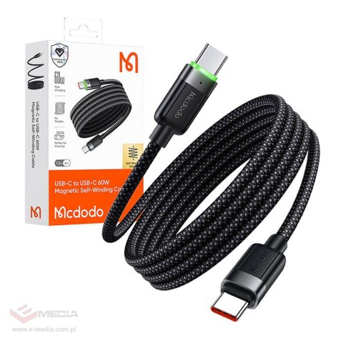 Kabel USB-C do USB-C Mcdodo CCA-2000, 60W, samozwijalny, 1.2m