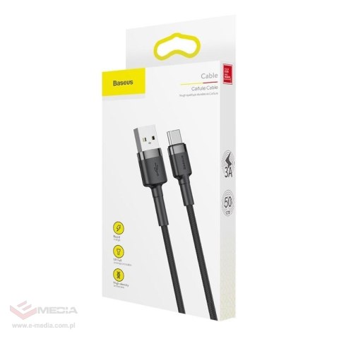 Kabel USB do USB-C Baseus Cafule 3A 1m (szaro-czarny)
