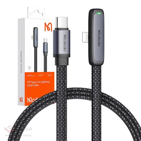 Kabel kątowy USB-C do lightning Mcdodo CA-3350, 1.2m (czarny)