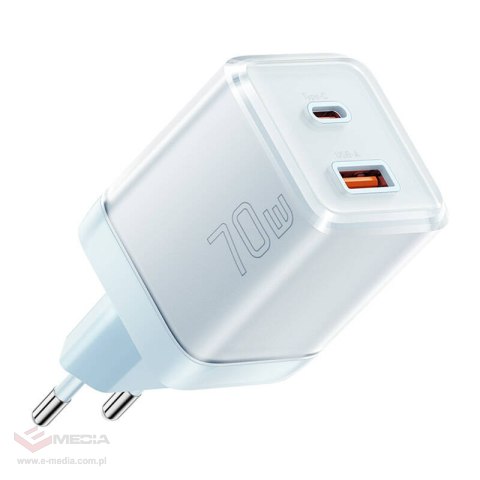 Ładowarka sieciowa Yueqi 70W GaN USB-C + USB-A (niebieski)