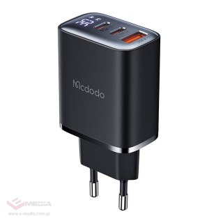 Ładowarka sieciowa z wyświetlaczem Mcdodo CH-2180 2xUSB-C + USB-A, 30W (czarna)