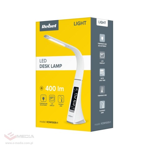 Lampka REBEL Led na biurko (zegar, datownik, temperatura)