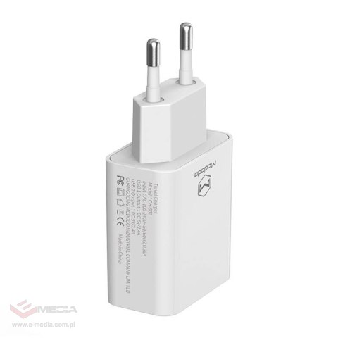 Podwójna ładowarka USB Mcdodo CH-6720 (EU) Lightning 1m Travel set (biały)