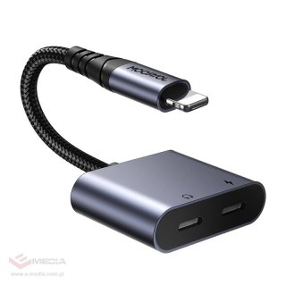 Adapter audio 2w1 Joyroom SY-L02 lightning do 2x lightning (czarny)