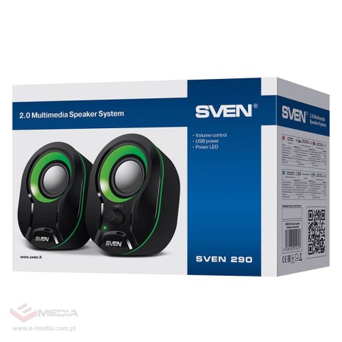 Głośniki SVEN 290, 5W USB (czarno-zielone)