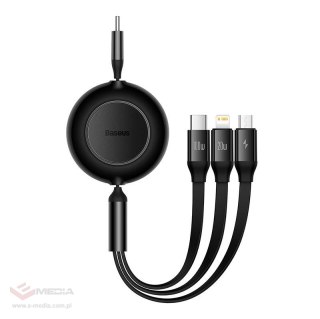 Kabel USB-C 3w1 Baseus Bright Mirror 4, micro USB / Lightning / USB-C, 100W / 3.5A, 1.1m (czarny)