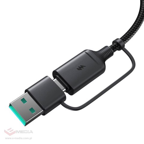 Ładowarka magnetyczna Joyroom JR-WQM03, USB + USB-C, 1.2m (czarna)