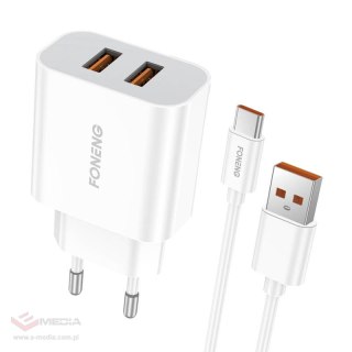 Ładowarka sieciowa Foneng EU45, 2x USB + Kabel USB C