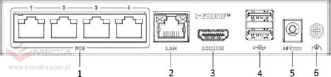 Rejestrator IP Hilook by Hikvision 4 kanałowy 4MP SSD-NVR-4MP/4P (1T)