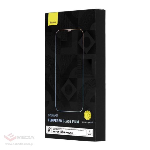 Szkło hartowane Baseus Corning do iPhone 13/13Pro/14 z filtrem przeciwpyłowym