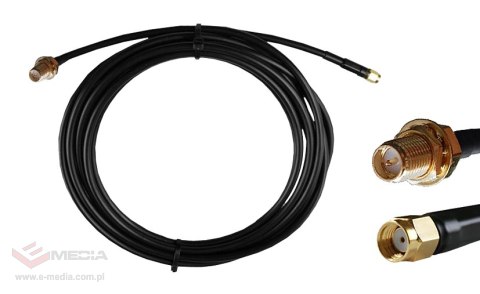 Kabel RP-SMA męski - RP-SMA żeński 5m